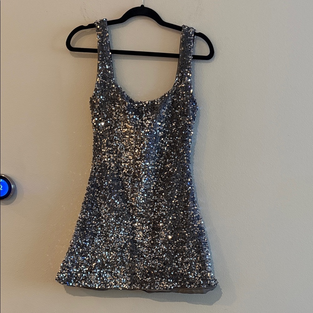 Princess Polly Silver Sequin Mini Dress - Picture 3 of 5